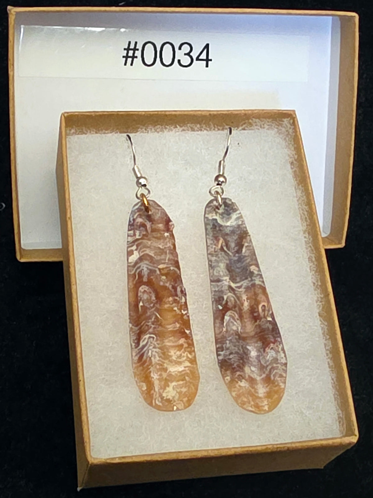 #0034 Florida Sea Pen Earrings .925 Silver